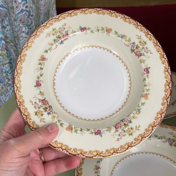 Lot of 4 Noritake China Dimity pattern dinner soup salad bowls. - Picture 2 of 10